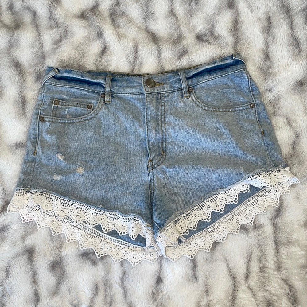 Free People Crochet Trim Shorts
